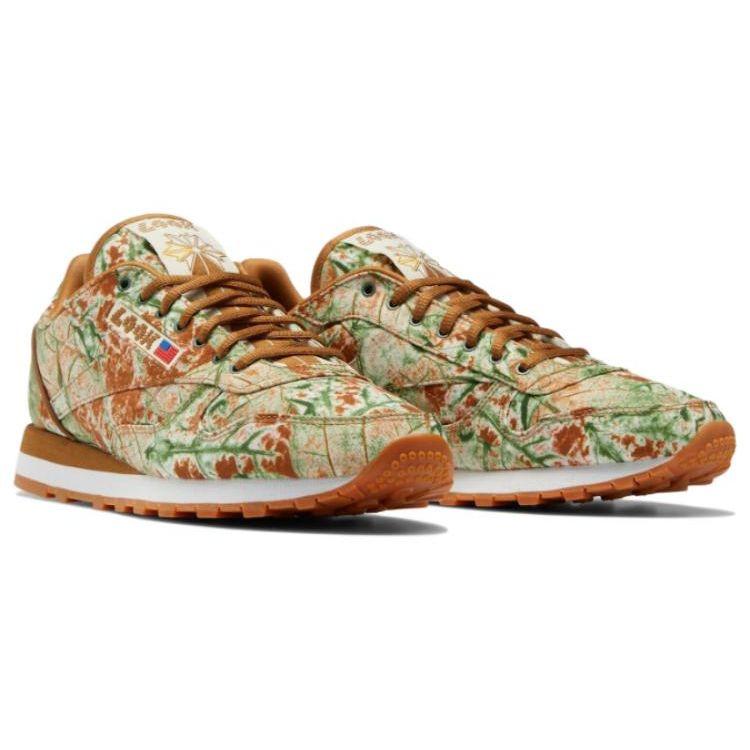 Reebok LQQK Studios x Classic Leather Leaf Camo Herren Sneaker Braun Wildbraun Leuchtendes Ocker GY7110