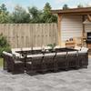 VidaXL Garden Dining Set with Cushions 15 Pcs Brown Rattan, Outdoor Dining Set 3210873