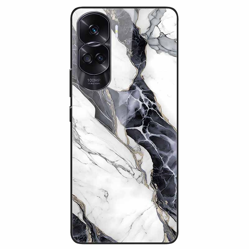 Tempered Glass Hard Cover For Honor 90 Lite 5G Case Lovely Marble Funda Coque For Honor 90 Pro Honor90 90Lite 90Pro Phone Shells