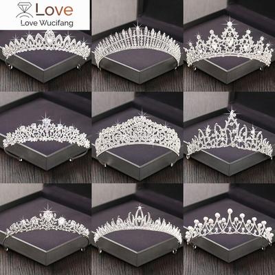 Moda Diversi Sposa Strass Tiara Corone Argento Colore Cristallo Corona da Sposa Copricapo Barocco Donne Gioielli per Capelli Diadema