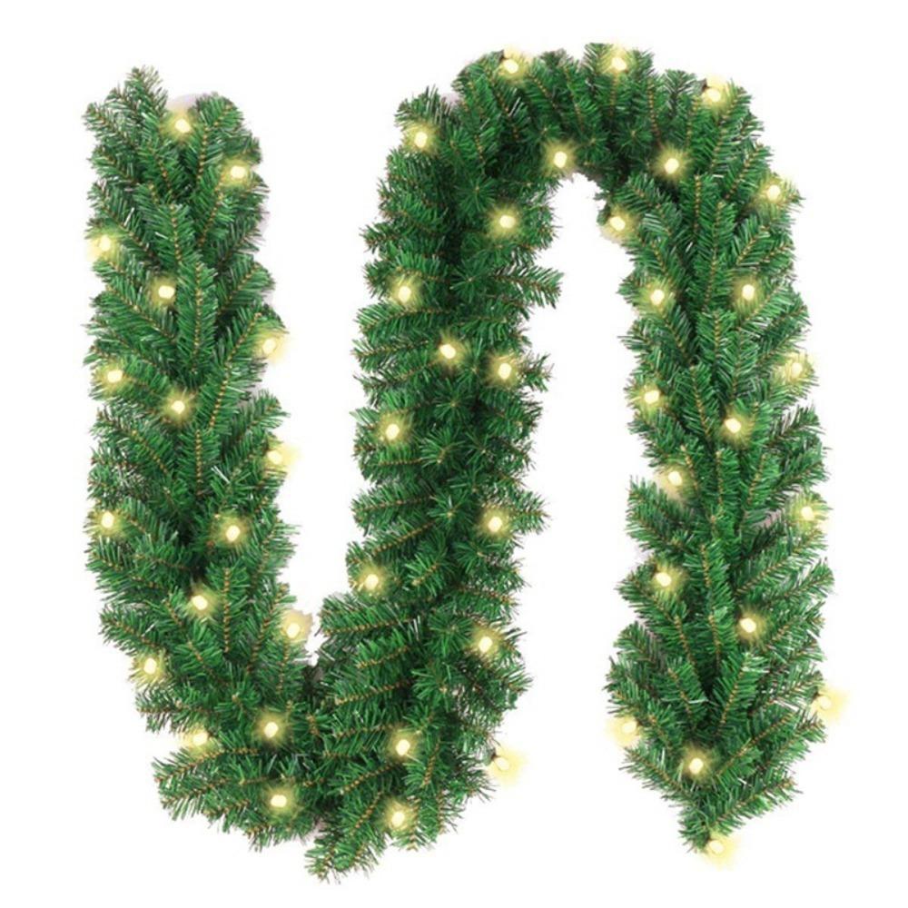 Christmas Decoration Artificial Rattan Pine 2.7M LED Simulated Garland Wreath Decor Hanging Ornament with Lights