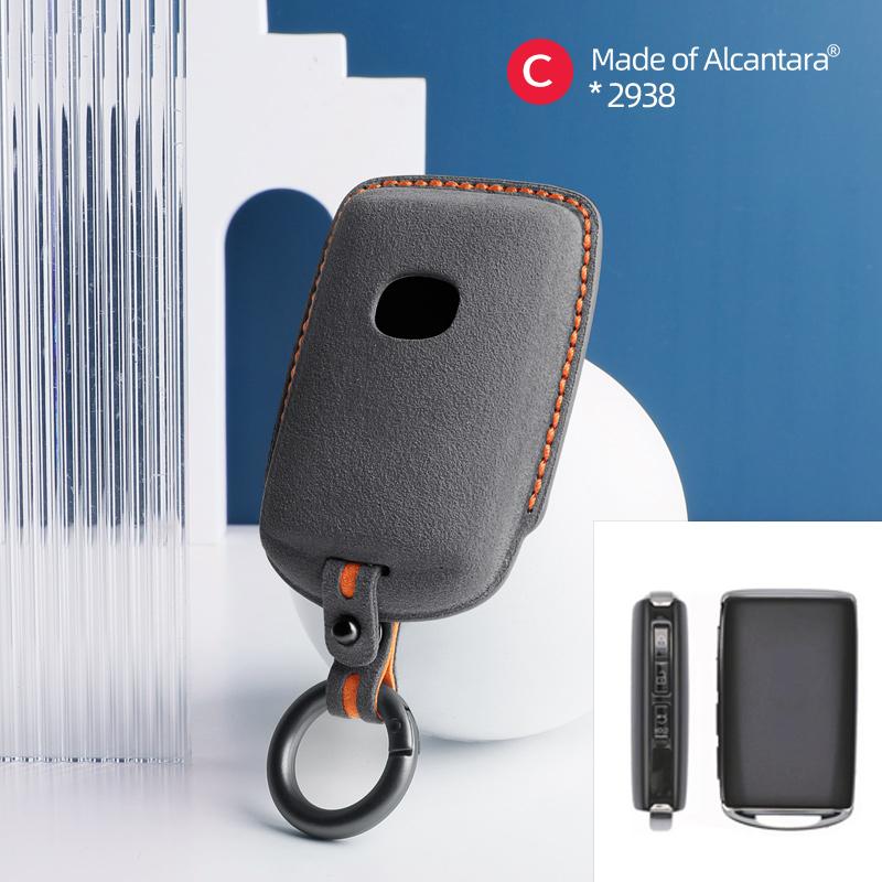 Interior Mouldings For Mazda 3 6 CX30 CX3 CX5 CX8 CX9 MX30 Car Key Case Remote Cover Shell Suede Alcantara Keychain Leather Prot