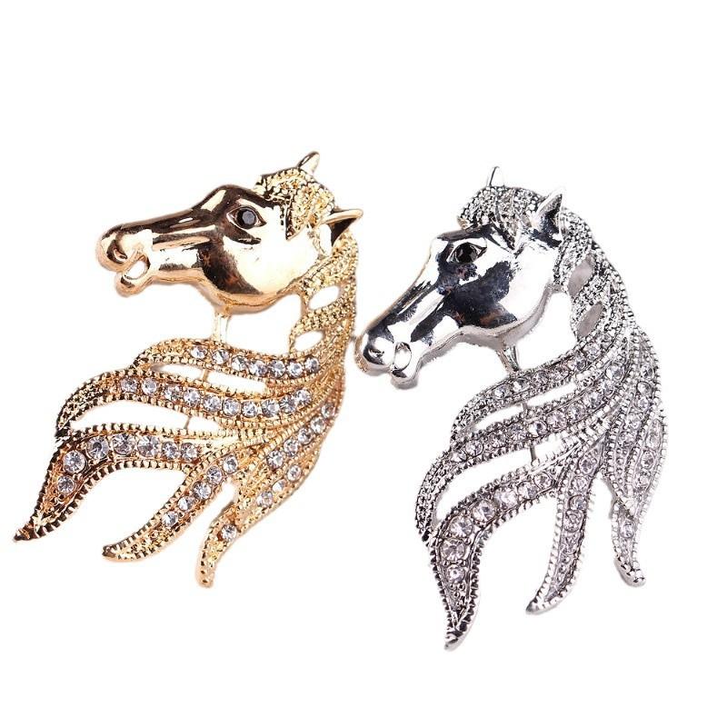 Men'S Zodiac Horse Head Coat Button Corsage Brooch Suit Shawl Buckle Fashionable And Elegant Accessories