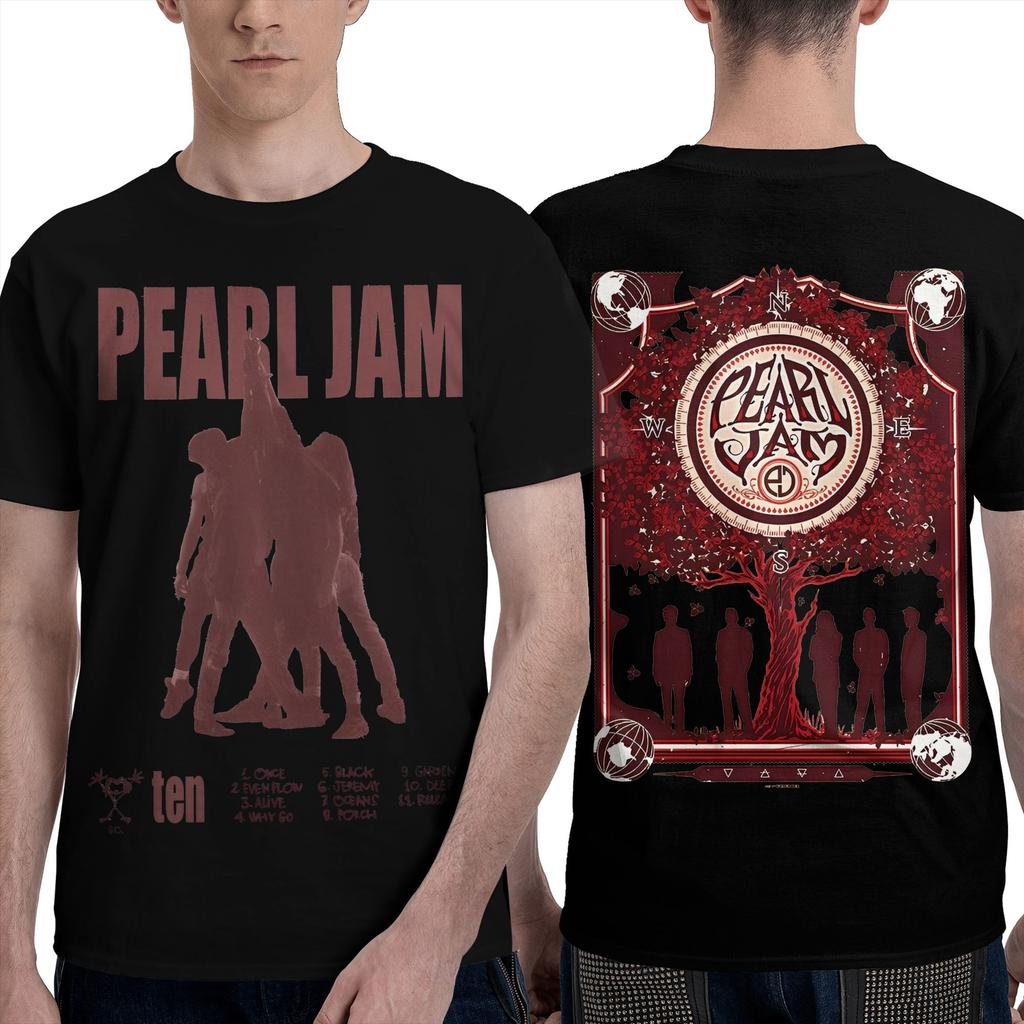 Koszulka Męska Music Pearls Jam Czysta Bawełna Szalone Koszulki Okrągły Dekolt Krótki Rękaw Ubrania Pomysł na Prezent