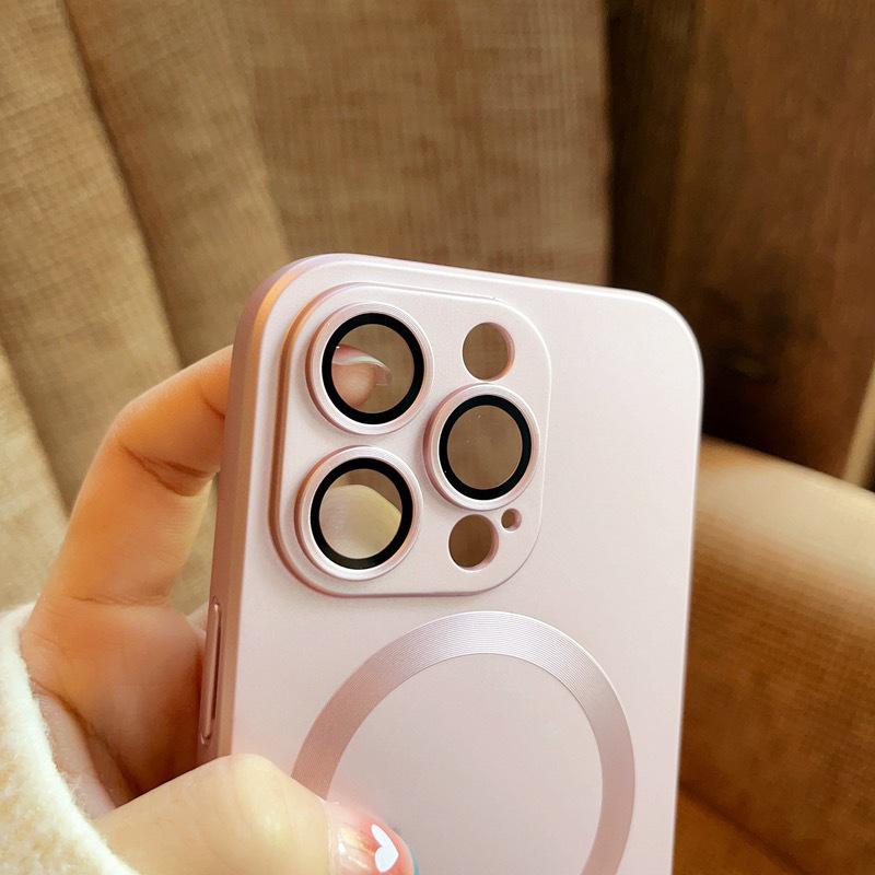 Liquid Silicone Magnetic TPU Soft Case with Lens Protector for iPhone 17 / 16 Pro Max.