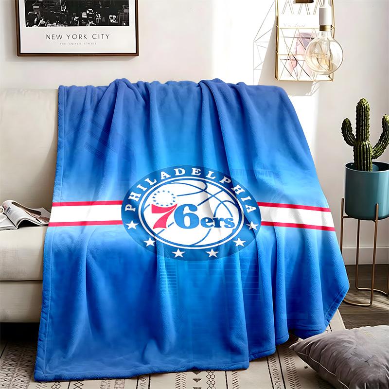 Philadelphia 76ers Theme Personalized Outdoor Flannel Blankets Soft And Suitable For All Seasons Perfect For Sofas Beds And Camping