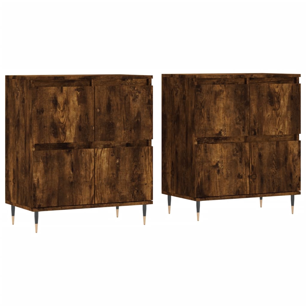 Sideboards 2 pcs. Smoked Oak Wood Based Panel