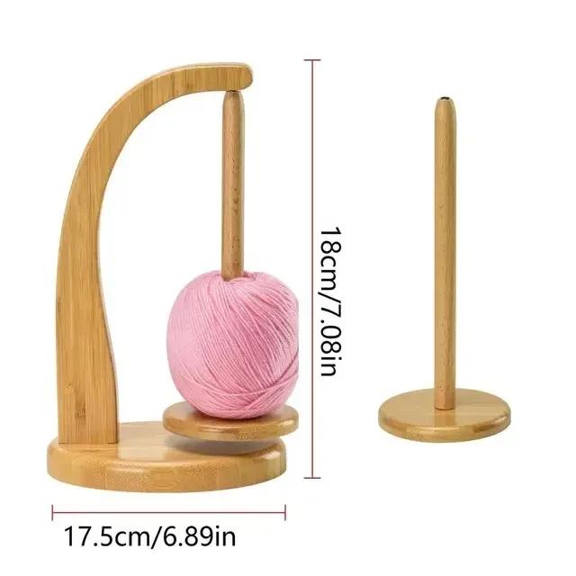 Wooden Yarn Holder Crochet Yarn Holder Spinning Knitting Tools Rotating Magnetic Thread Spool Wool Ball Winder Rotation Spinner