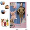 Conjunto de Bonecas de Moda Mamãe Bebê 12" com Acessórios de Recém-nascido – Brinquedo de Faz de Conta de Mãe Grávida para Crianças