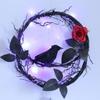 Outdoor Halloween Decoration Halloween Party Decoration Crow Rose Door Sign Hangers for Festival Parties Decoration