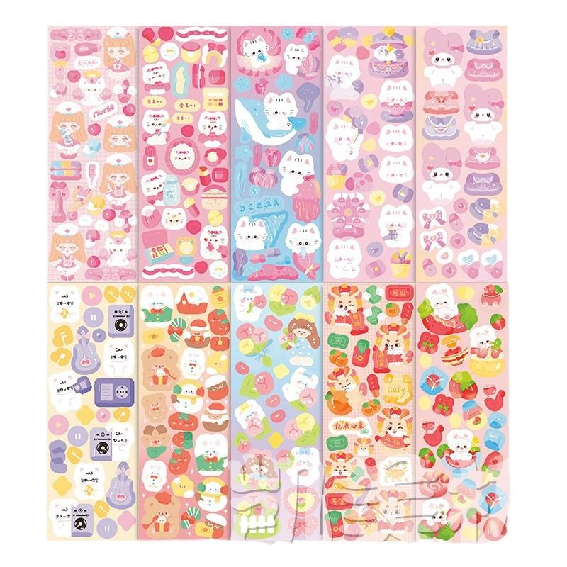 100 Sheets Cartoon Collage Laser Student Diy Decorative Scrapbooking Journals Stationery Supplies Kawaii Handbook Stickers