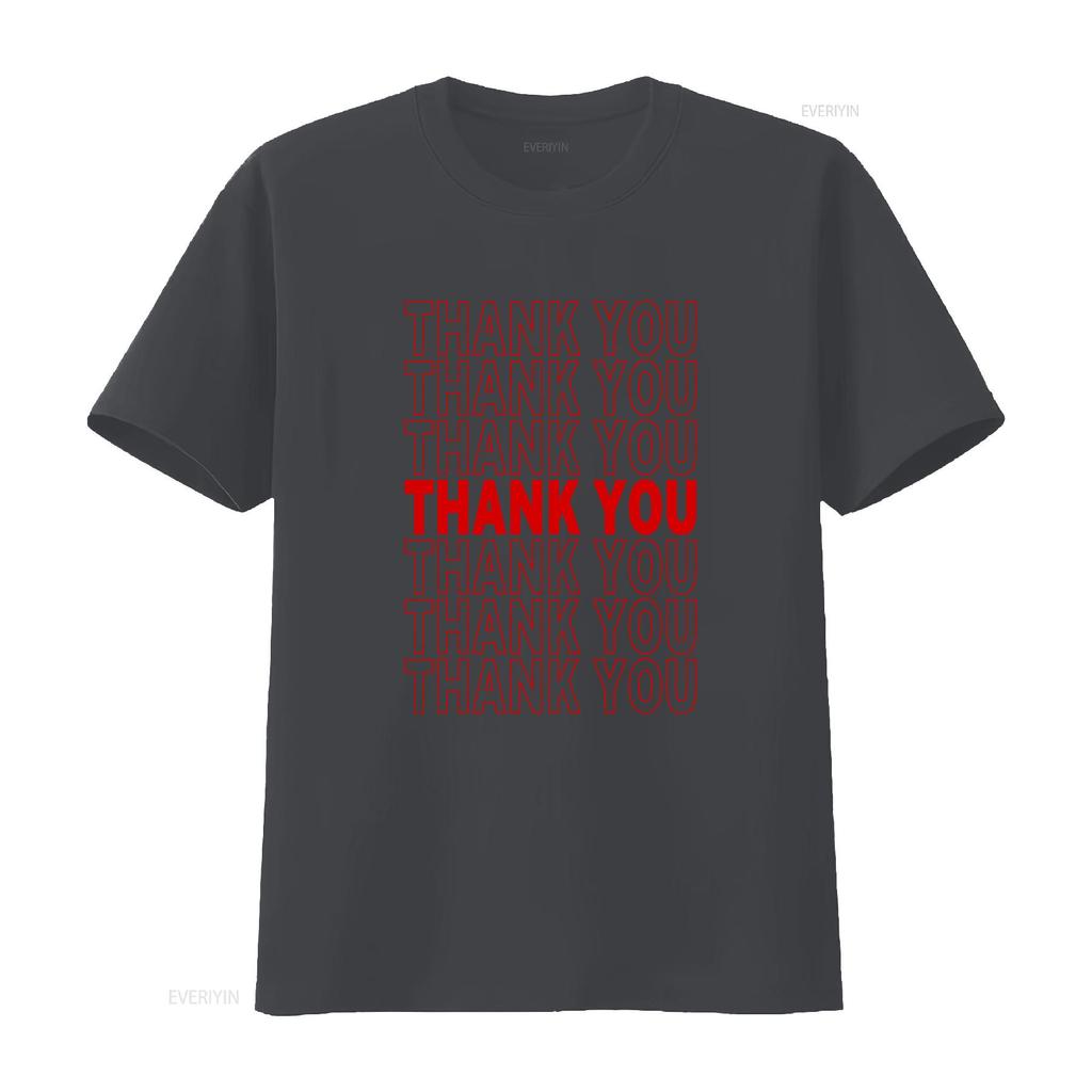 Thank You Bag T Shirt Vintage Washed Unisex Stylish Homme Designer Clothes Casual Fashion Top For Everyday Wear Graphic