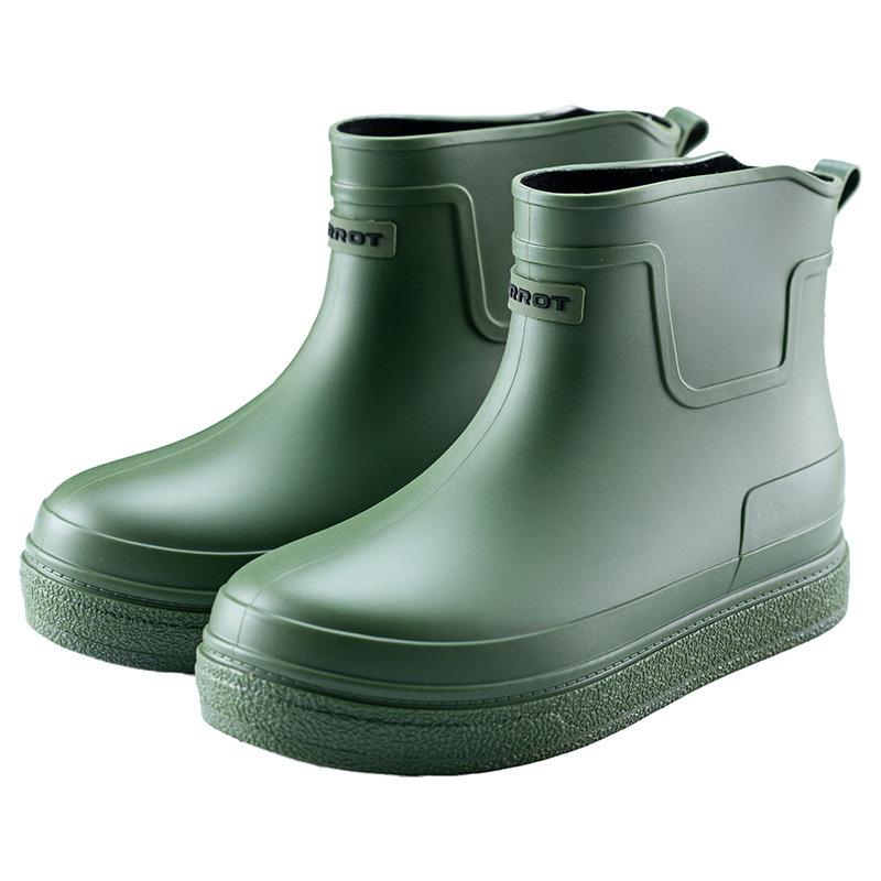 

European Union standard environmental protection material R couple rain shoes men s water shoes short rain boots student water boots women 46 [One size larger]