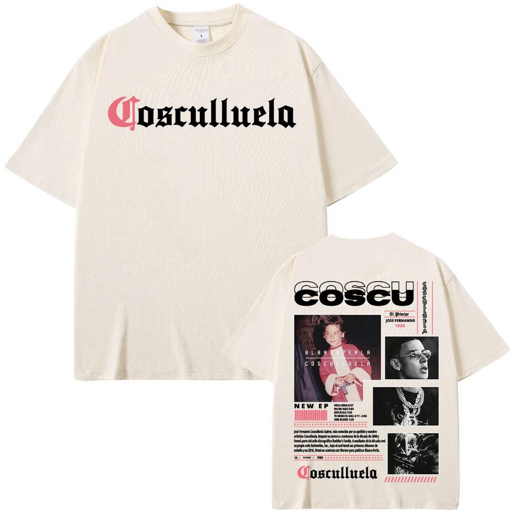 2025-26 Blanooperla Cosculluela Album Tour Merch T-Shirt Men's Gothic Fashion Vintage T-Shirt Extra Large Short Sleeve