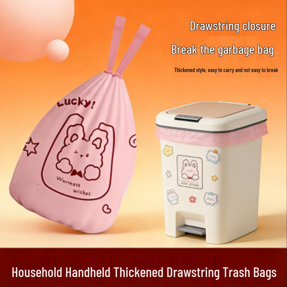 Extra Thick Drawstring Trash Bags - Durable, Tear-Resistant for Kitchen and Home