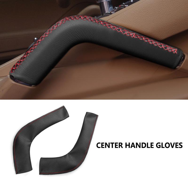 Für Porsche Cayenne 2011 2012 2013 2014 2015 2016 Handgenähtes Auto-Tür-/Mittelarmlehnen-Griff-Mikrofaserkleder-Abdeckungsverkleidung