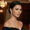 Elegant Fringe Hoop Earrings Flower Exaggerated Large Earrings Pendant Earrings  Stylish Occasions
