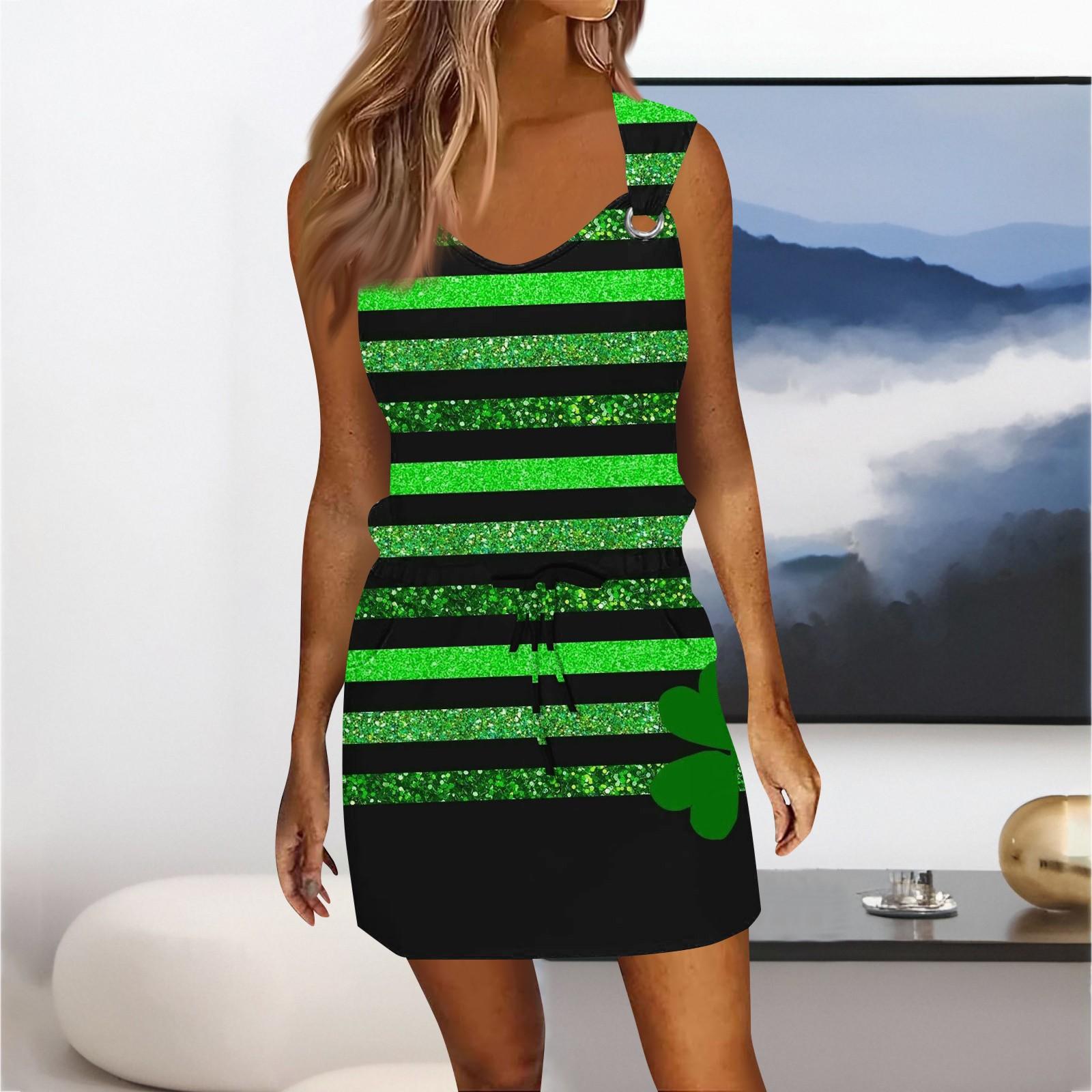 

Женское модное повседневное платье без рукавов с принтом и завязками на шнурке с карманами L армия зеленый