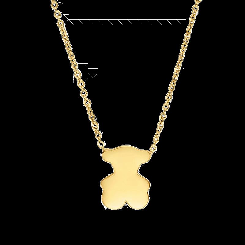 Gold-Plated Sterling Silver Teddy Bear Necklace - Luxury Clavicle Chain Design