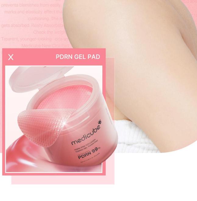 MEDICUBE PDRN Pink Collagen Gel Toner Pads 70 Sheets - Hydrating & Firming K-Beauty