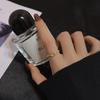 Fashion Double Heart Open Rings For Women Gold Color Crystal Chain Ring Girls Korean Party Jewelry Gift