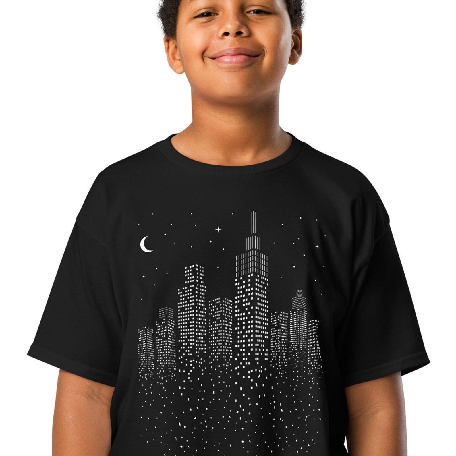 Geometric Cityscape Kids T-shirt: NY Skyline Art L