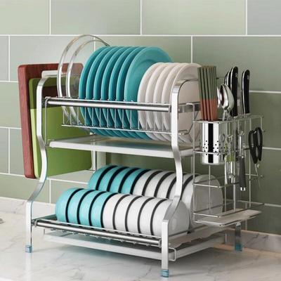 2-Tier Aluminum Countertop Dish Drying Rack