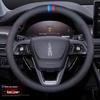 Premium Genuine Leather Steering Wheel Cover for Lincoln Z, Corsair, Navigator, MKC, MKZ, Nautilus – All-Season Protection.