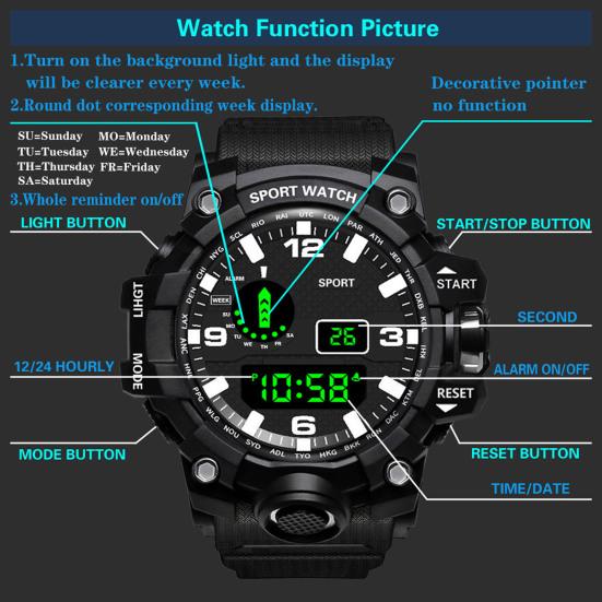 Multifunctioneel buitensporthorloge Stijlvol ontwerp Duurzame band Hardloophorloge Heren Dames Studentenaccessoires