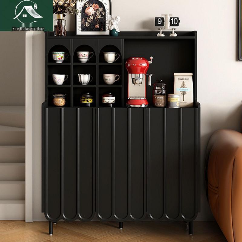 Modern Minimalist Solid Wood Side Cabinet for Small Apartments