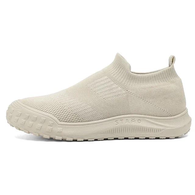 2024 New Men's Sneakers Breathable Lightweight Mens Casual Running Shoes Non Slip Mesh Men Socks Shoes Comfortable Lazy Sneakers