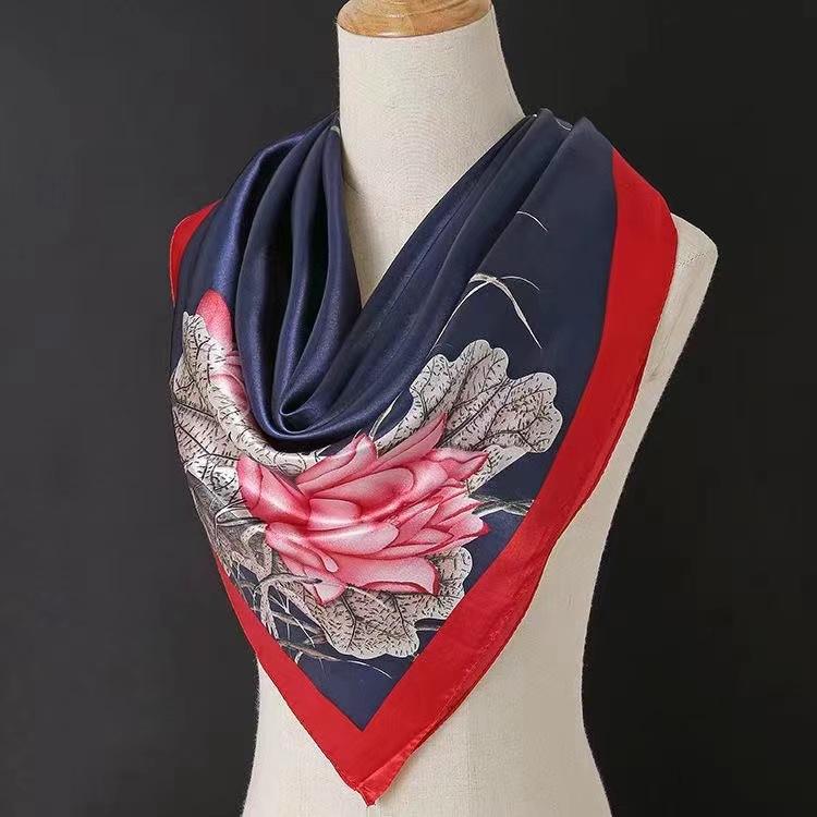 Large Silk Square Scarf for Women - Spring and Autumn All-Match Accessory