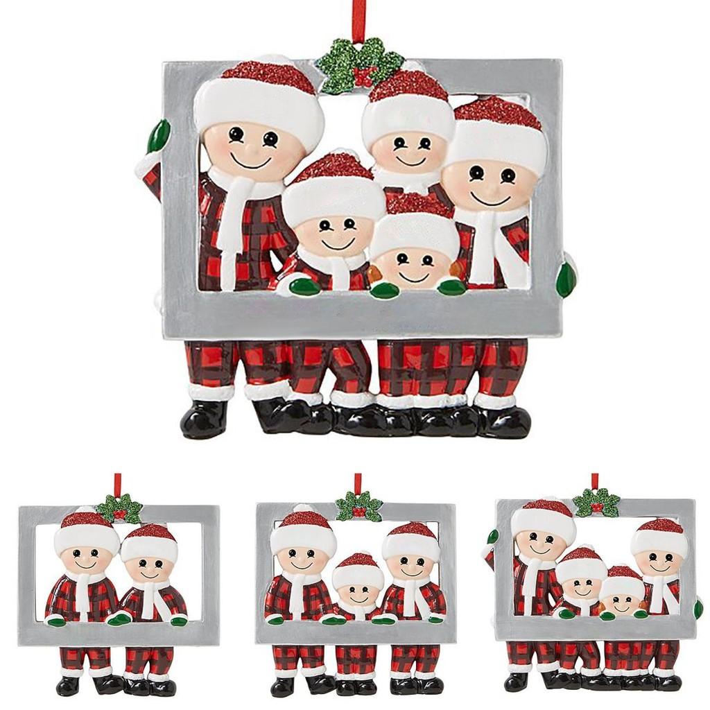 Crafted Resin Beautifully Family Photo Frame For Christmas Featuring Colorful Characters Santa