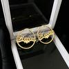 Stainless Steel Custom Personalized Name Hoop Earrings 18K Gold Plated Large Nameplate Jewelry for Women Girls Moms Gifts