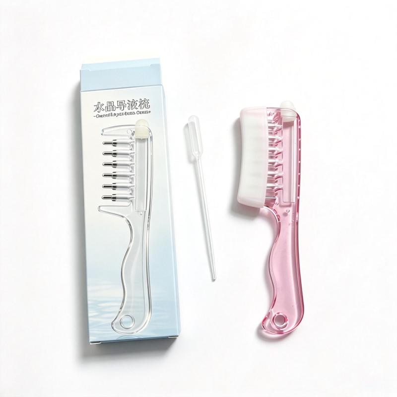 Portable Transparent Hair Root Comb Liquid Guide Applicator Scalp Massage Comb Hair Oil Serum Brush Anti-Leak Hair Care Tool