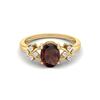 8X6MM Oval Garnet Gemstone 925 Sterling Silver Gold Plated Solitaire Vine-Inspired Women Wedding Ring