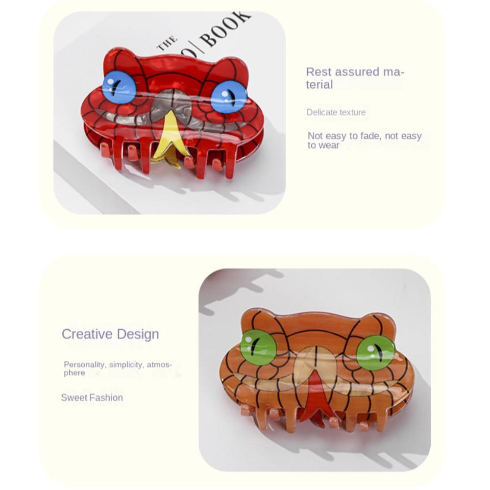 Acetic Acid Acetate Hair Claw Personalized Snake Hair Clip Funny Cobra Shark Clip  Girl