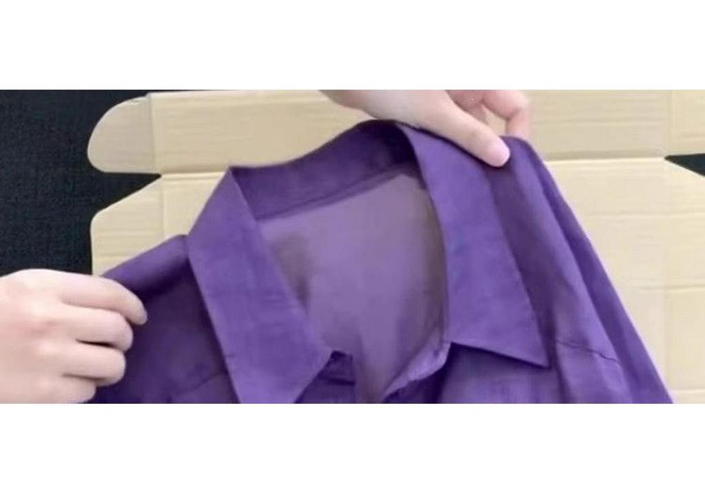 Elegant Purple Women's Shirt - Stylish, Lightweight, Relaxed Fit, Sun Protection