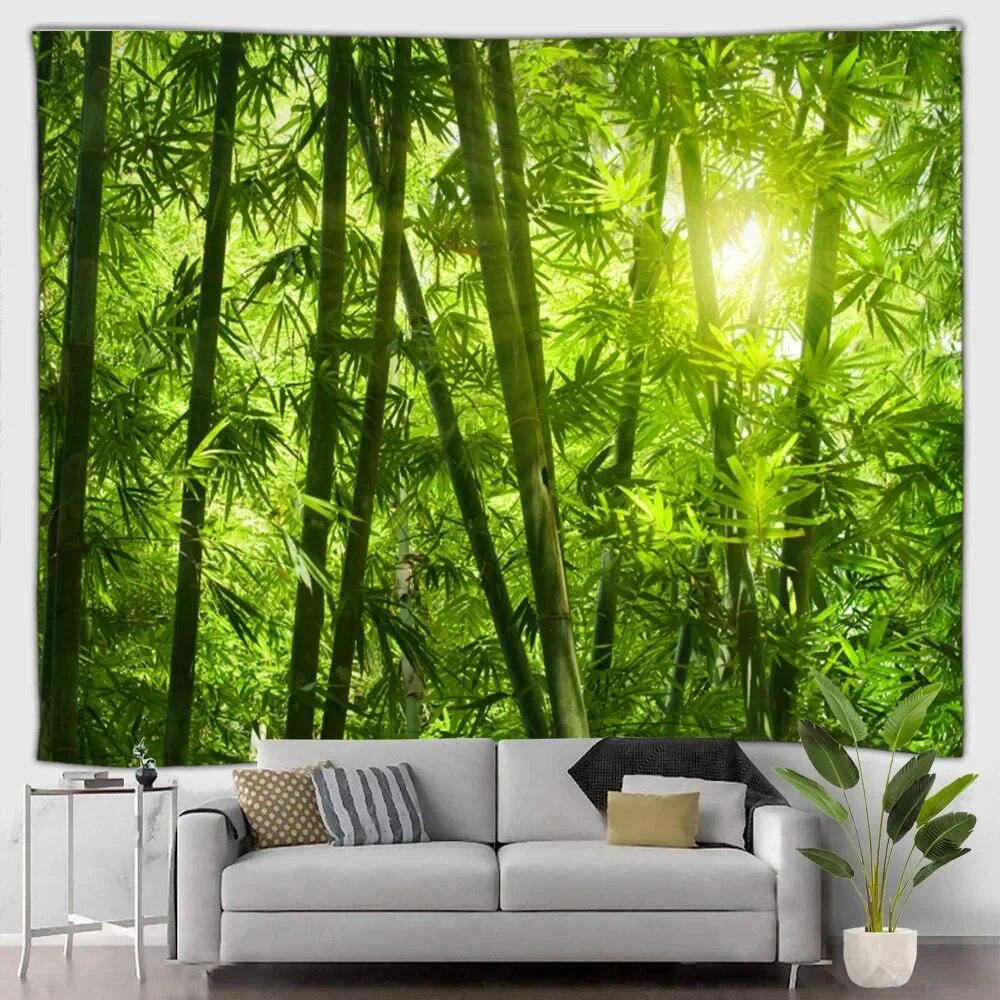 Gobelin leśny wodospad krajobraz zewnętrzny piękny las obraz olejny wiszący na ścianie dekoracyjny koc sztuka salon mural