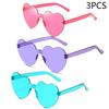 New Love Sunglasses Jelly Color Frameless Heart-shaped Sunglasses Dazzling Color Sunglasses