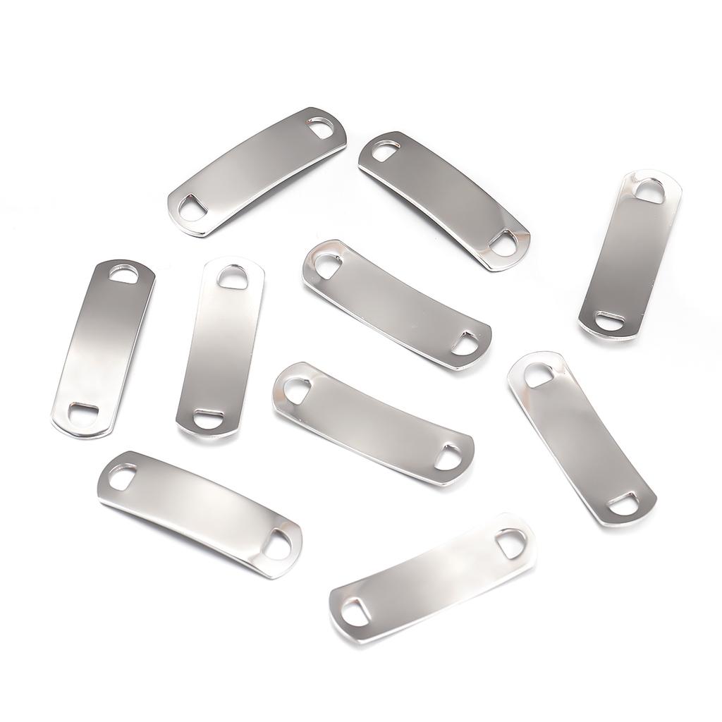 10pcs/lot Stainless Steel Rectangle Charms Connectors For Jewelry Making Blank Bar Stamping Tags Engraved DIY Bracelet Necklace