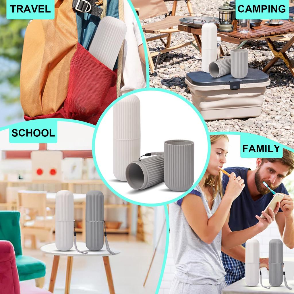 Reise Toilettentasse Zahnbürstenbecher Zahnpastastoragebox tragbare Zahnputzbox Zahnbürstenbehälter einfacher Mundspülbecher