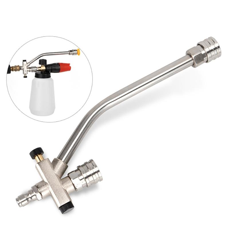 Double Lances Pressure Washer Wand for Foam Cannons Car Cleaner Accessories Stainless Steel Double Tip Attachment