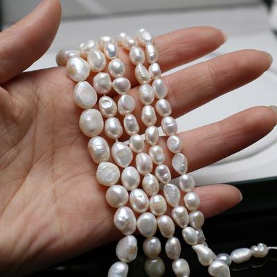 1String, Artificial Pearl White Straight Hole Two-sided Light Beads for Jewelry Making DIY Women Accessories, Bridesmaid Bridal Wedding Crafts 18cm