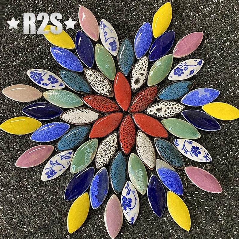100g Mix Color Irregular Ceramic Mosaic Tiles DIY Mosaic Making Stones for Craft Hobby Arts Wall Decoration Petal Arte