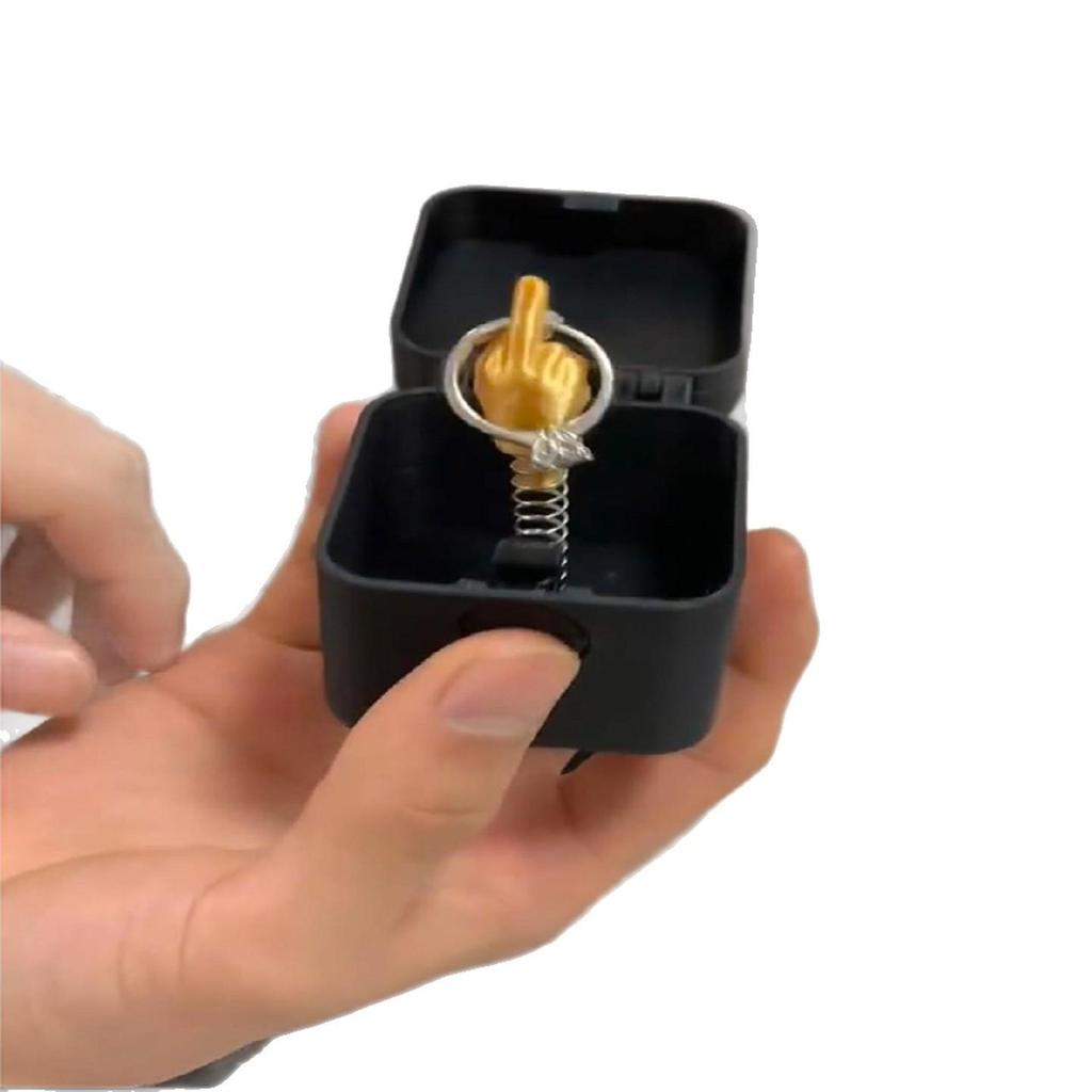Newcomer Special - Creative Middle Finger Ring Box: High-End Gag & Stress Relief Prank