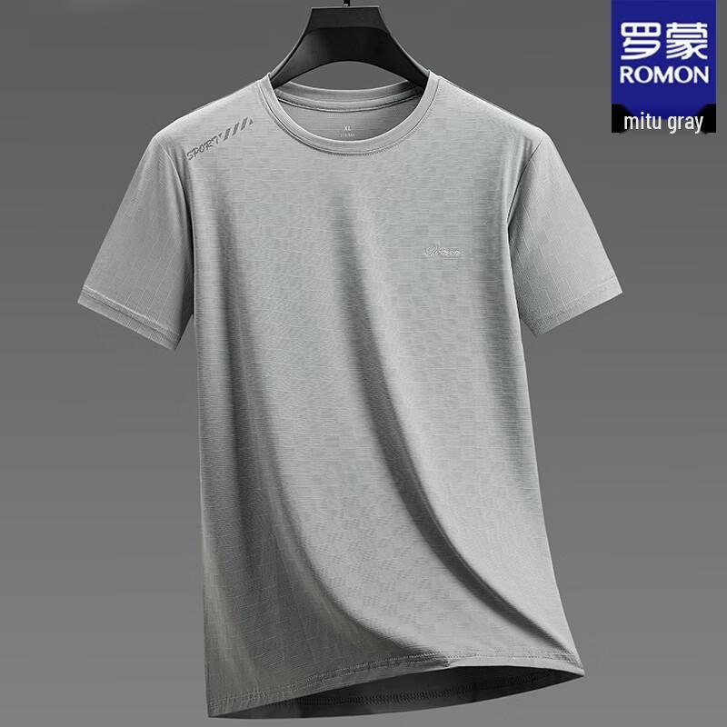 ROMON Men's Casual Solid Short Sleeve T-Shirt