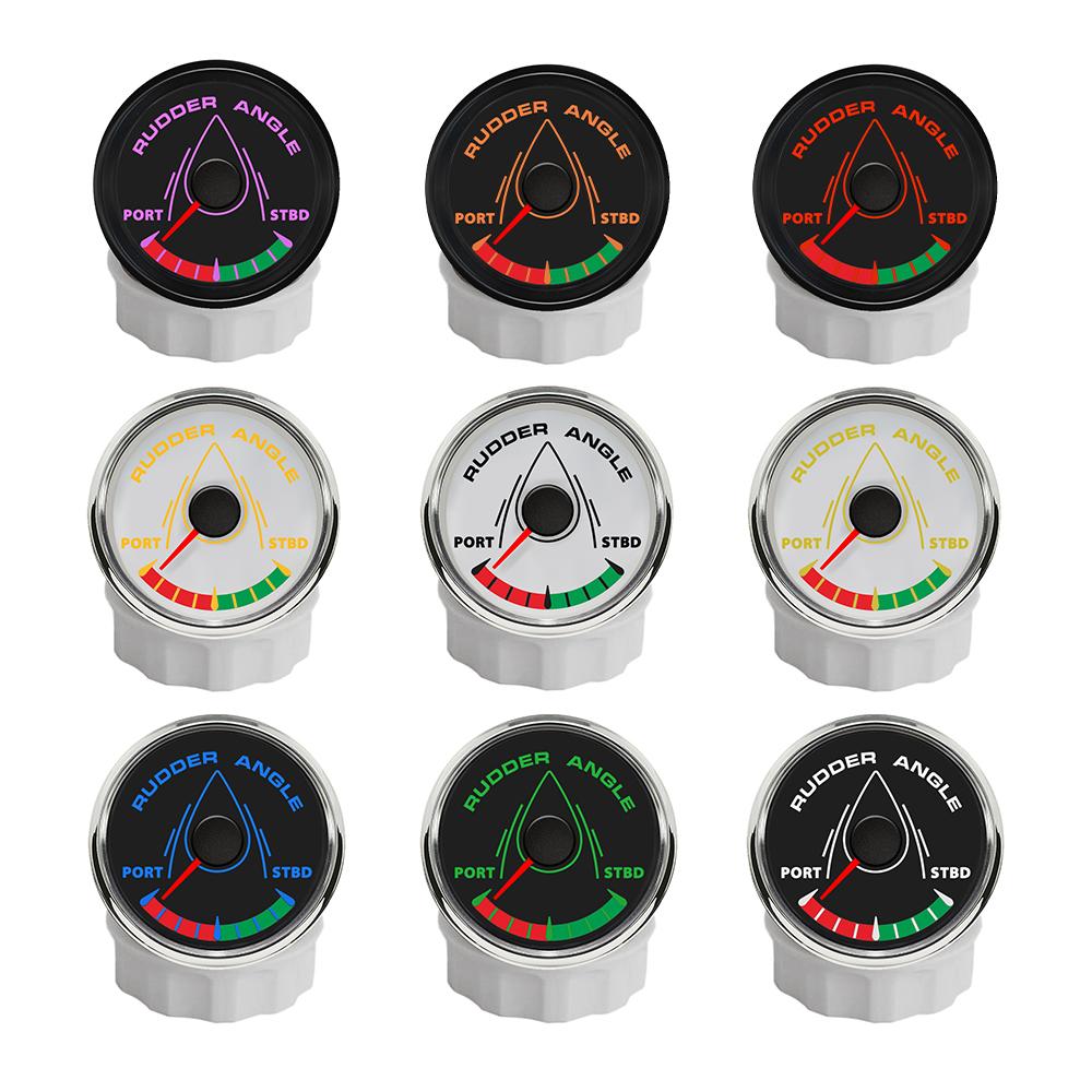 Neuestes Boot 52mm Ruderwinkelanzeige Messgerät Signal 0-190ohm mit 8 Farben Hintergrundbeleuchtung für Schiff Yacht Fahrzeug 9-32V
