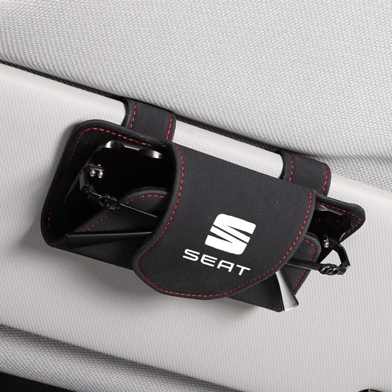 Suede Car YU29 Glasses Storage Sunglasses Storage Holder For SEAT Ibiza Leon Cupra E-Racer Ateca FR Toledo Auto Interior Accessories