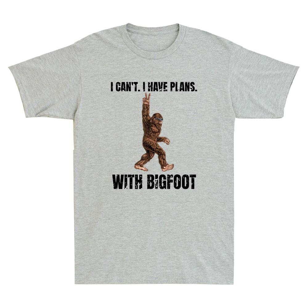 I Cant I have Plans With Bigfoot Funny Sasquatch Graphic Vintage Unisexs TShirt